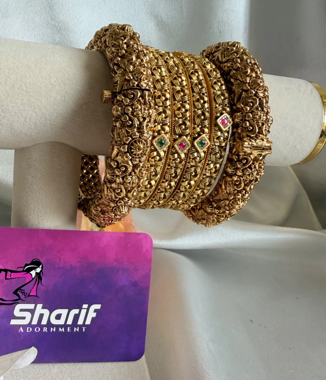 Antique Gold Kangan Stack
