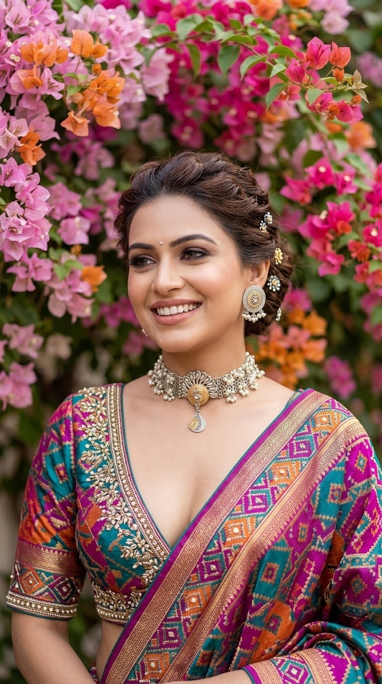 Gajra Silver Look-Alike choker — photo 2
