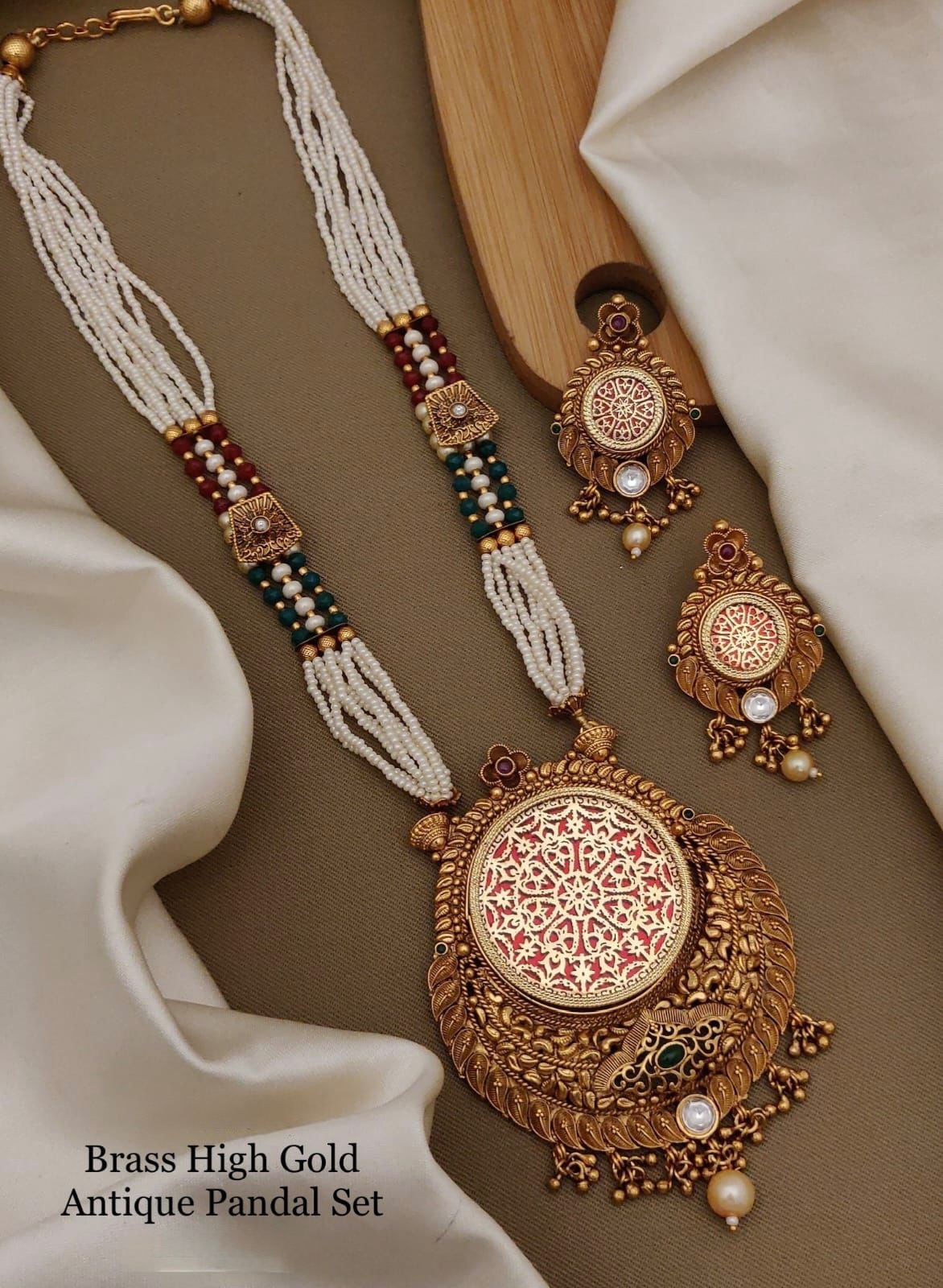Regal Filigree & Pearl Necklace Set