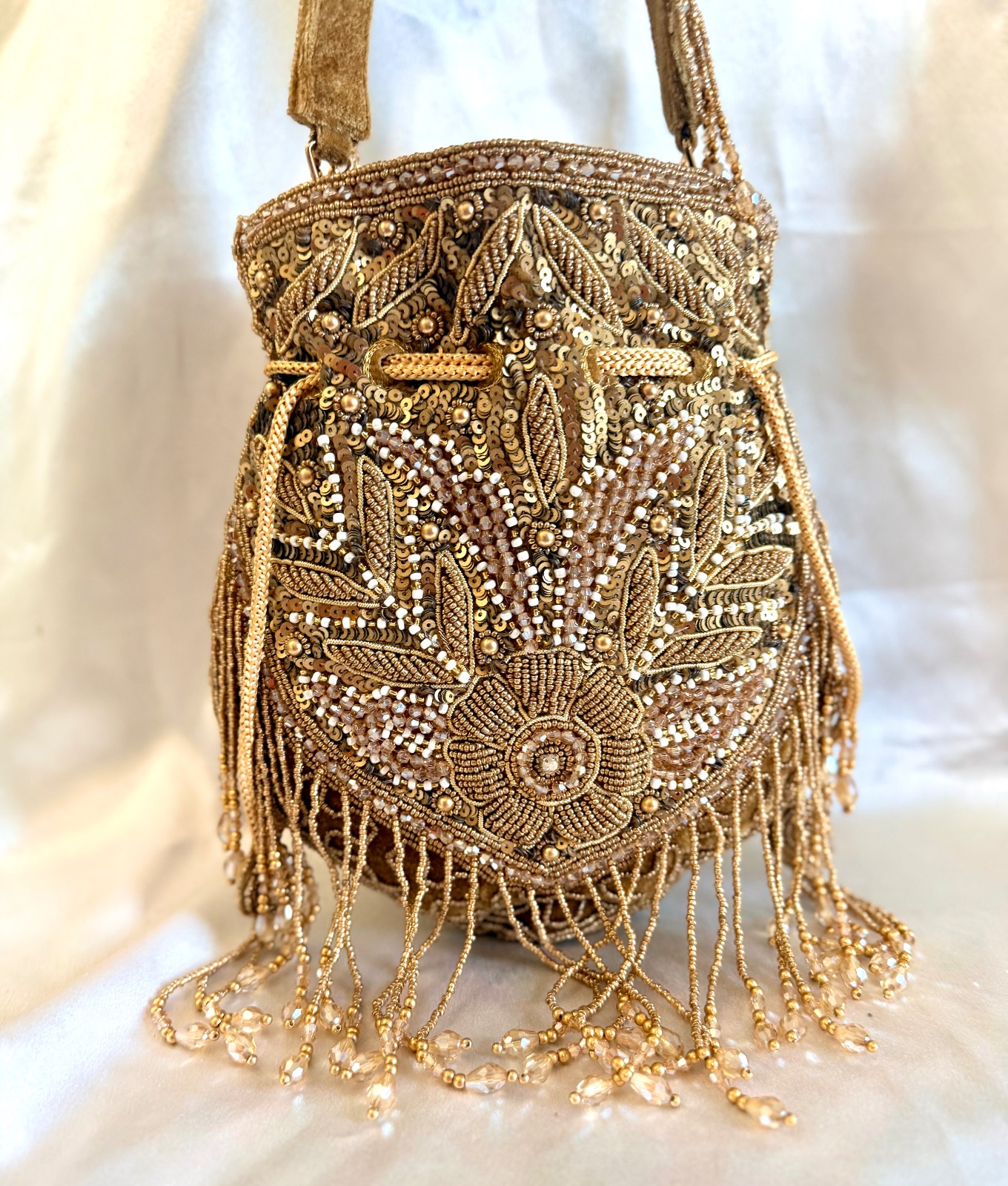 Golden Floral Potli Bag