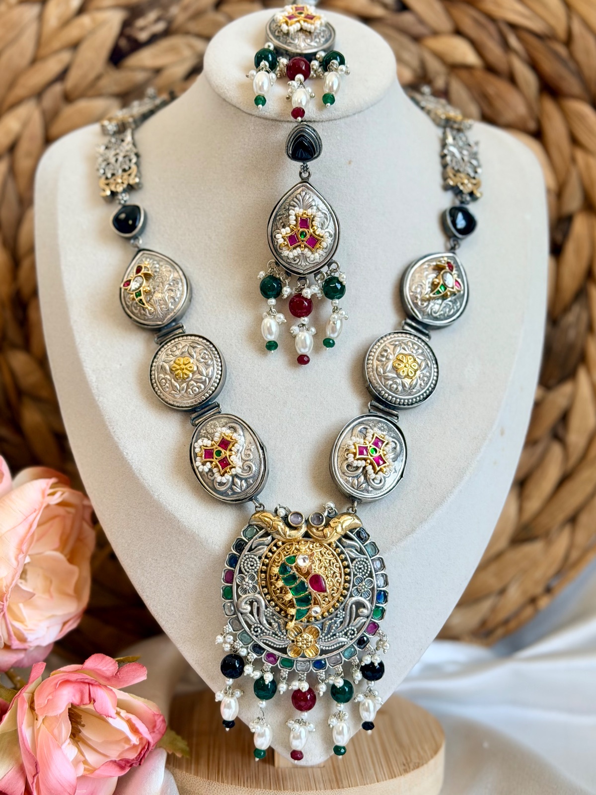Long Silver Look-Alike long Necklace
